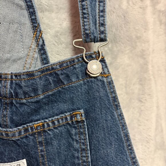 Levi Two Horse Brand Shortalls Womens Sz S Dark Blue Denim Cotton Bib Overalls - Picture 4 of 11
